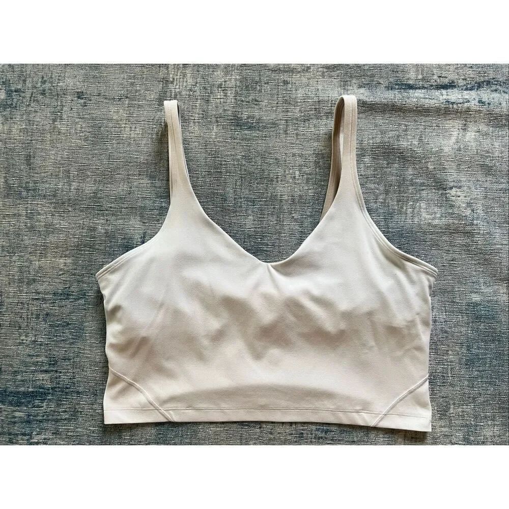 Lululemon White Align Cropped Athletic Tank Size 14